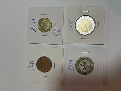 Lote C/ 4 Moedas de Malta. Moedas Circuladas