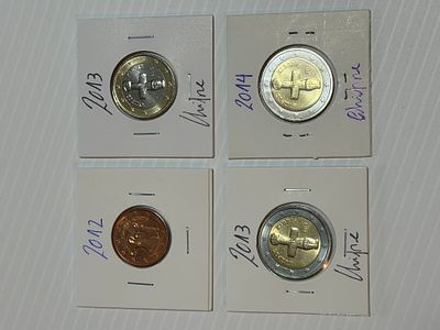Lote C/ 4 Moedas do Chipre. Moedas Circuladas