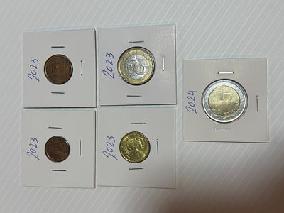 Lote C/ 5 Moedas da Cro&aacute;cia. Moedas Circuladas