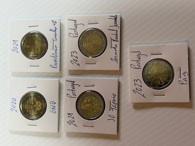 Lote C/ 5 Moedas Comemorativas - Portugal. Moedas UNC