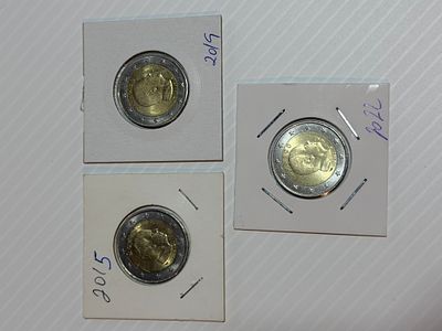 Lote C/ 3 Moedas do M&oacute;naco. Moedas Circuladas