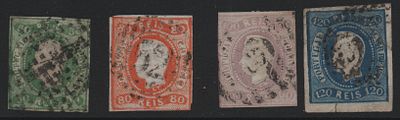 Portugal 1866-1867 D. Lu&iacute;s I. Fita curva, n&atilde;o denteados. 
Circulado. 
Cabe ao licitante 