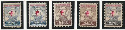 Portugal 1932-1933 IANT Caravela. .Novo com e sem marca de charneira com goma. 
Cabe ao 
