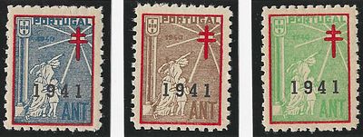 Portugal IANT 1941 Vinhetas de 1940 c/ sobrecarga 1941. Novo sem marca de charneira com goma. 