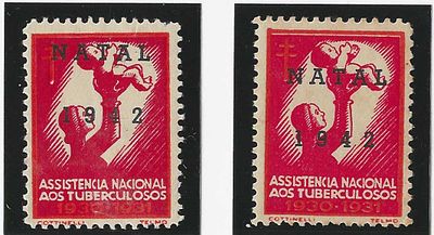 Portugal 1942 IANT Vinhetas de 1930 c/ sobrecarga 1942. Novo sem marca de charneira com goma. 