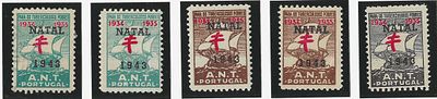 Portugal 1943 Vinhetas de 1934-1935 c/ sobrecarga "Natal 1943". Novo sem marca de charneira com 