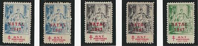 Portugal 1947 IANT vinhetas 1945 c/ sobrecarga "NATAL". Novo sem marca de charneira com goma.. 