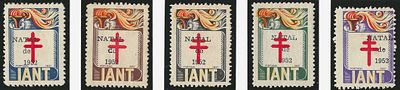 Portugal 1952 IANT vinhetas de 1951 c/ sobrecarga "NATAL 1952" TIPO II. Novo com marca de 