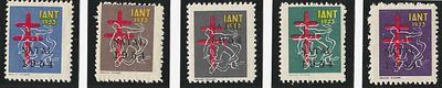 Portugal 1954 IANT Vinhetas de 1953 c/ sobrecarga "NATAL 1954". Novo com e sem marca de 
