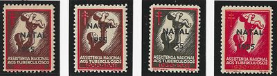 Portugal 1955 IANT Vinhetas de 1930 c/ sobrecarga "NATAL 1955". Novo sem marca de charneira com 