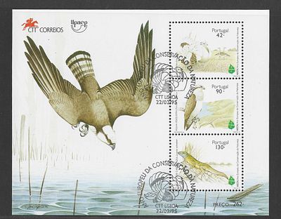 Portugal 1995 – Bloco Filat&eacute;lico Ano Europeu da Conserva&ccedil;&atilde;o da Natureza (Fauna – Aves e 