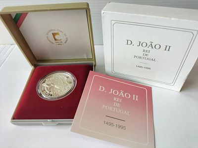 Portugal 1995 Moeda 1000$00 D. Jo&atilde;o II (PRATA). 
Como novo. 
Valor Facial: 1000$00. 