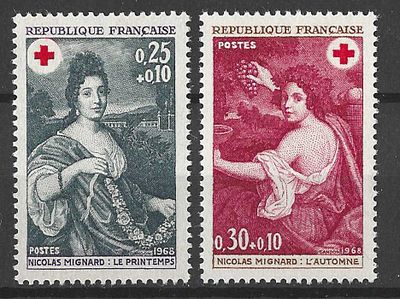Fran&ccedil;a 1968 Cruz Vermelha. Novos. 
Cabe ao licitante verificar cuidadosamente as imagens e tirar 