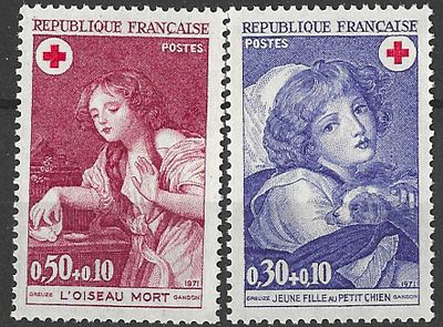 Fran&ccedil;a 1971 Cruz Vermelha. Novos. 
Cabe ao licitante verificar cuidadosamente as imagens e tirar 