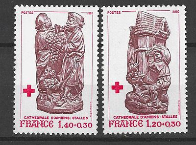 Fran&ccedil;a 1980 Cruz Vermelha. Novos. 
Cabe ao licitante verificar cuidadosamente as imagens e tirar 