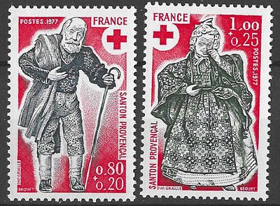 Fran&ccedil;a 1977 Cruz Vermelha. Novos. 
Cabe ao licitante verificar cuidadosamente as imagens e tirar 