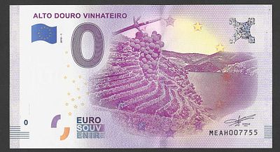 Nota Souvenir 0 Euro – Alto Douro Vinhateiro 2018 | Euro Souvenir | Portugal. Nota tur&iacute;stica 0 