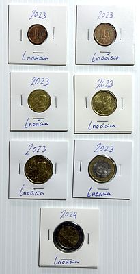 Lote C/ 7 Moedas Cro&aacute;cia. Moedas Circuladas. 
Cabe ao licitante verificar cuidadosamente as 