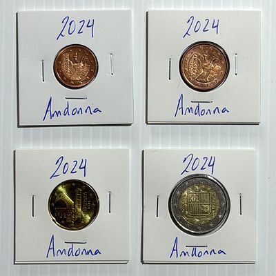 Lote C/ 4 Moedas Andorra - Ano 2024. Moedas Circuladas. 
Cabe ao licitante verificar 
