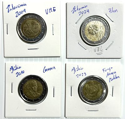 Lote C/ 4 Moedas Comemorativas - Diversos Pa&iacute;ses. Moedas Circuladas. 
Cabe ao licitante 