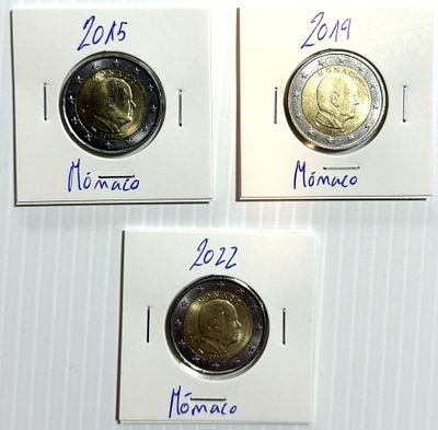 Lote C/ 3 Moedas M&oacute;naco. Moedas Circuladas. 
Cabe ao licitante verificar cuidadosamente as 