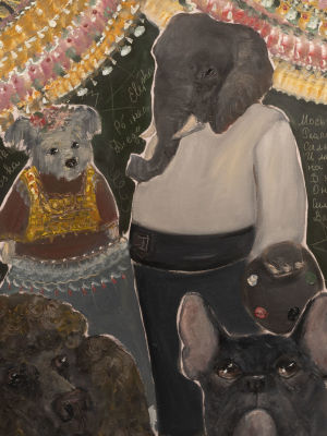 Слон и моська. Эль-Сафади Л. Холст, масло. Размер: 50 х 40 см. В хорошем состоянии. 