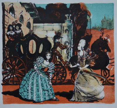 "На бал". Сперанская Е.С.1987г., бумага, автолитография. Размер: 52.0 х 56.0; 41.5 х 46.2(р.и.) 