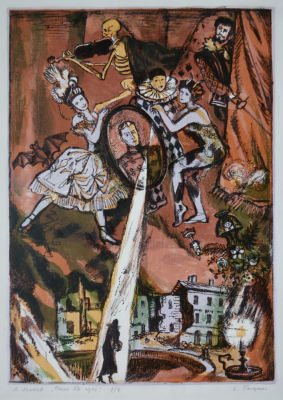 А.Ахматова. Поэма без героя. Галяркина Е. 1989 год 1/4. бумага, автолитография. Размер: 