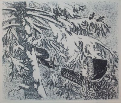 Бельчонок. Бутрова М. 70-е годы. бумага, офорт, Размер: 22.0 х 26.0(р.и.).В очень хорошем состоянии.