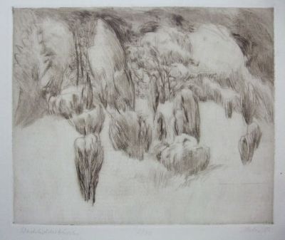 "Роща". Манфред Хан. 1983. 2/30 бумага, офорт. "Роща". Манфред Хан. 1983. 2/30 бумага, офорт. 
