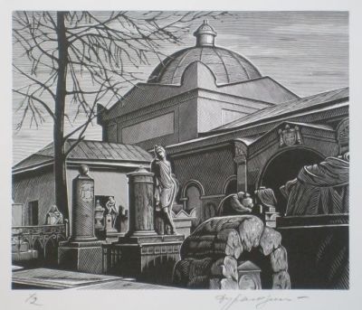 Невская лавра. Дурандин. 1990г. бумага, ксилография. Размер: 14.5 х 17.5(р.и.)В очень хорошем 