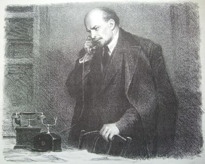 В.И. Ленин. Песин М.Я. 70-е годы. бумага, литография. Размер: 59 х 65.0;44.5 х 55.5(р.и.). В 