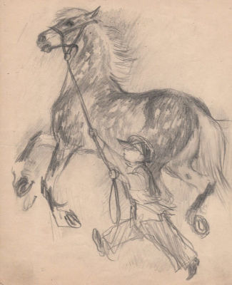 Лебедев Владимир Васильевич (1891 -1967) - Эскиз иллюстрации к стихотворению С. Маршака "Кузнец" . 