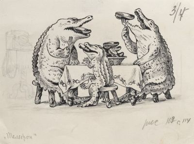 Конашевич Владимир Михайлович (1888 - 1963) - Иллюстрация к сказке К.Чуковского "Телефон". Работа 