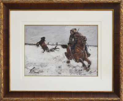 Герасимов Александр Михайлович. (1881- 1963) - Бой. Первая половина 1910-х гг.
. Бумага, гуашь 