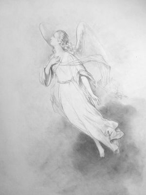 Пукирев Василий Владимирович (1832-1890) - Эскиз. Бумага, графитный карандаш. 45,3 х 31,7 см 