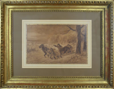 Сверчков Николай Егорович (1817-1898) - Везут медведя. 1880-1890-е гг. Бумага, сепия 27 х 42 см 