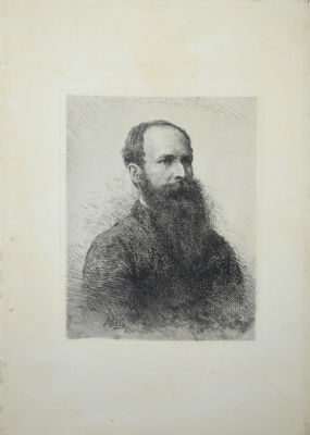 Матэ Василий Васильевич (1856-1917) - Портрет художника В.В.Верещагина. 1882 г. Бумага, офорт Лист 