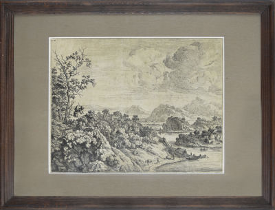 ван Акен, Ян (1614-1661) по оригиналу Германа Сафтлевена (1609-1685) - Путники в долине Рейна 