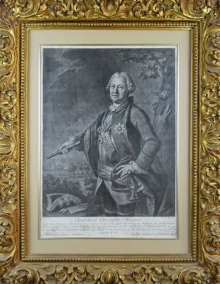Иоганн Штенглин (Stenglin)(1710 или 1715— 1770 или после 1779) - Портрет графа Б.К.Миниха. 1765 г. 