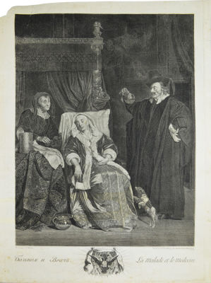 Анрикес Бенуа-Луи (1732-1806) по живописному оригиналу Габриэля Метсю (1629-1667) - Больная и врач. 