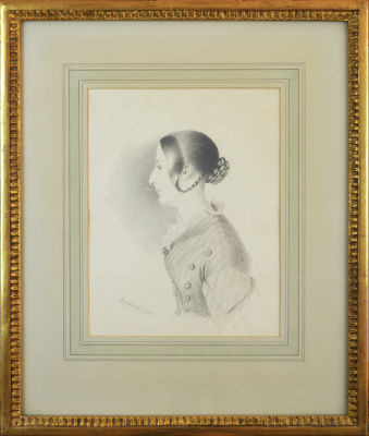 Райт (Wright) Томас (1792–1849) - Портрет баронессы А.К. Рамзай. 1841 г. Картон, графитный 