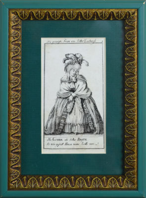 Неизвестный художник - Hr. Garrik als Ritter Brute. XVIII в. Бумага, офорт 5 х 9,5 см