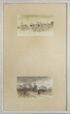 Беггров Александр Карлович (1841 - 1914) - Набросок. Доки / Этрета. 1876 г. Бумага, акварель 