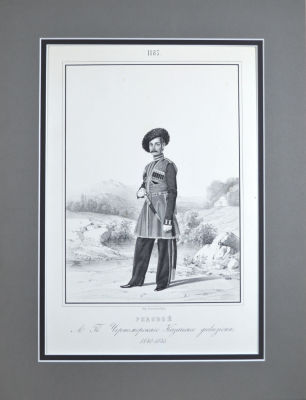 Неизвестный художник - Рядовой черноморского казачьего дивизиона. 1850-е гг. Бумага, литография 26 