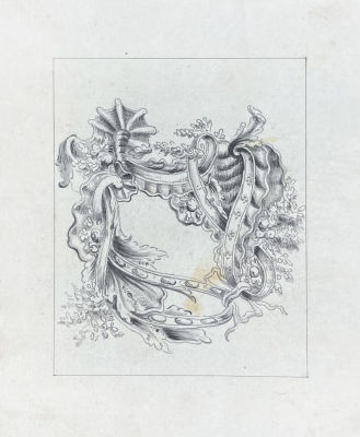Неизвестный художник - Виньетка. На обороте - Виньетка. Эскиз. Конец XVIII в. Бумага верже 