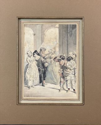 Кошен Старший Шарль Николя (1688-1754) - Актеры комедии дель арте. Первая половина XVIII в. Бумага 
