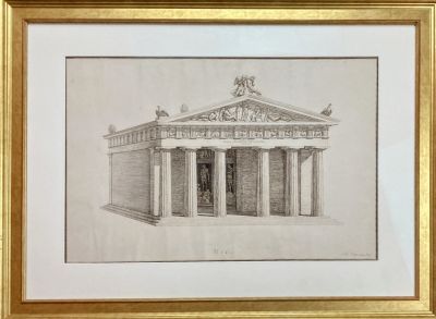 Мартос Иван Петрович (1754-1835) - Архитектурный набросок. 1775 г. Бумага, тушь, перо, сепия 38 х 