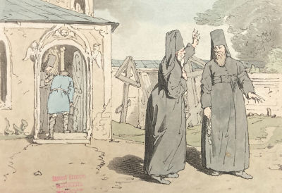 Аткинсон Джон Огастес (1775-1830) - Православные священники. 1804 г. Бумага, цветная акватинта 