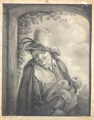 Васильев Сакердон Михайлович (1793-?) - Рылейщик. 1820-е гг. Бумага, литография 28.3 х 22 смПо 